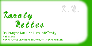 karoly melles business card